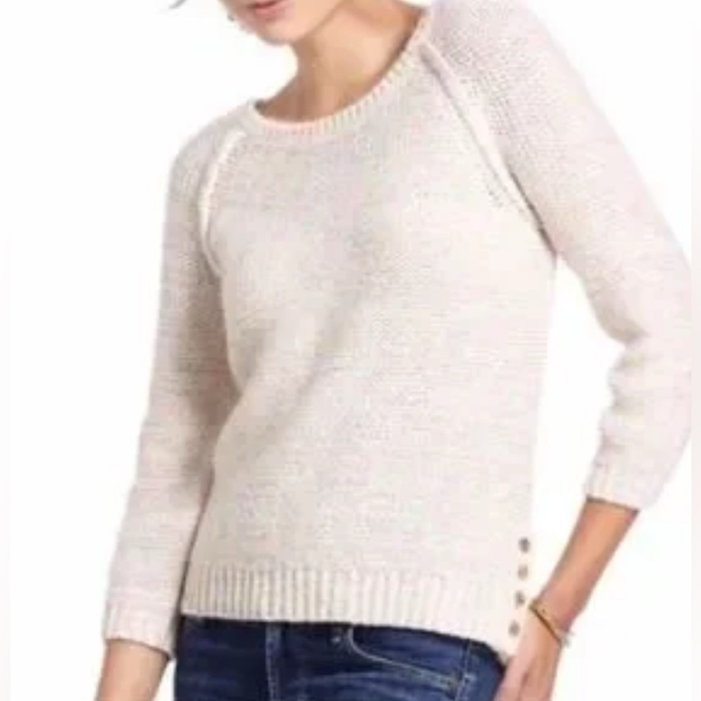 Anthropologie Moth Space Dyed Wool Blend Sweater SZ XL Cream Multi